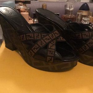 Fendi logo wedges